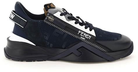 fendi sneakers blue|Fendi flow mid top sneakers.